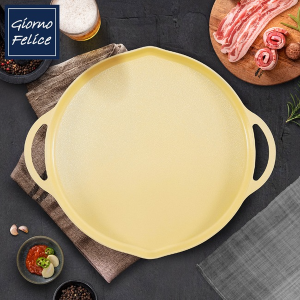 韓國 Giorno Felice 34cm 韓燒烤板 燒烤烤盤 (適用於明火/電磁爐) Korea Giorno Felice 34cm Multi Griddle Yellow Pan (Suitable for all heat sources and IH)