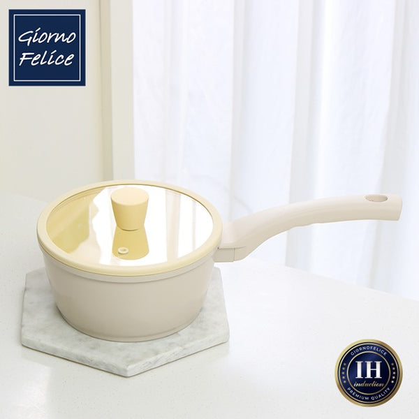 韓國 Giorno Felice 18cm 單柄煲 連玻璃蓋 (適用於明火/電磁爐) Korea Giorno Felice 18cm Multi Sauce Pan with Lid (Suitable for all heat sources and IH)