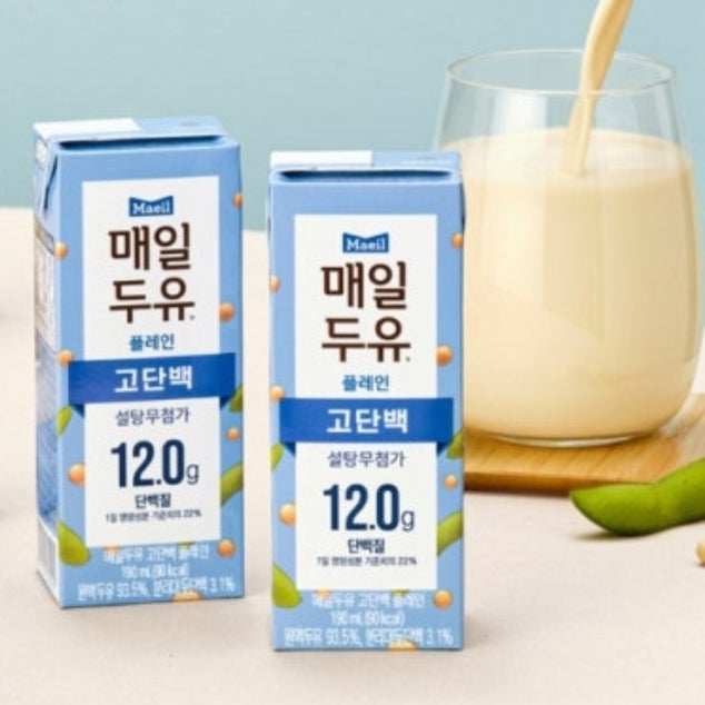 韓國Sunup韓國飲品 高蛋白質12g 無添加糖豆奶 Korean Sunup Soy Milk no additives sugar-free 190ml x24