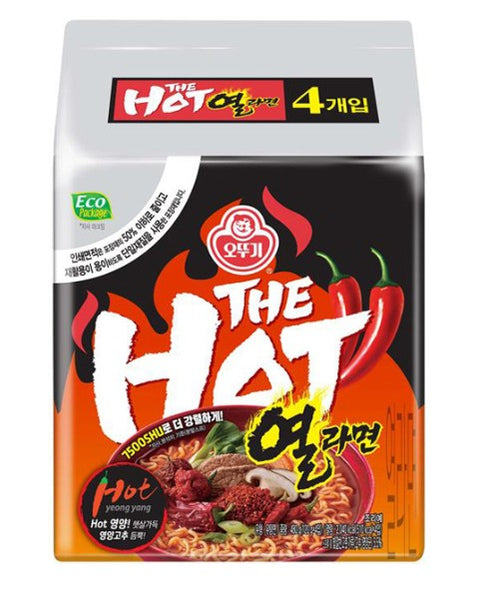 韓國 不倒翁 熱拉麵 7500 SHU 辣味湯麵 Korean Ottogi The Hot Yeul Spicy Ramen Noodles 7500 SHU 120g x4