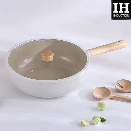 韓國 Fika 30cm 深炒鑊 連玻璃蓋 (適用於電磁爐/明火) Korea Fika 30cm Deep Pot with Glass Cover (Suitable for all heat sources and IH)