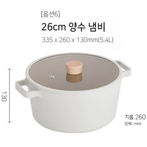 韓國 Fika 26cm 意大利粉煲連蓋 5.4L (適用於電磁爐/明火) Korea Fika 26m Pasta Pot with lid 5.4L (Suitable for all heat sources and IH)