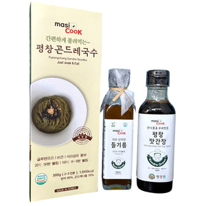 韓國 masiCook 平昌貢德麵 冷壓紫蘇油 熟食野菜醬油 套裝 Korea masiCook Pyeongchang Gondre Noodles Perilla Oil Vegetable Soy Sauce Set