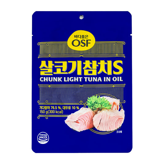 韓國OSF 即食 輕食 油浸吞拿魚肉片 Korean OSF Chunk Light Tuna In Oil 150g