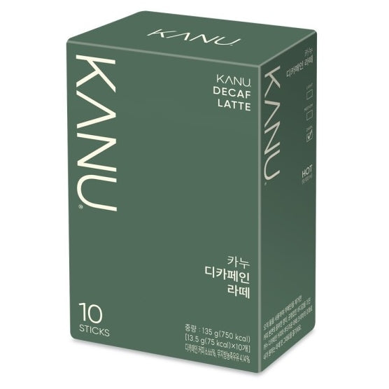 韓國Kanu低咖啡因拿鐵即沖咖啡 13.5g x10 Korean Kanu Decaf Latte Instant Coffee 13.5g x10