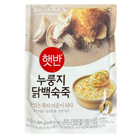 韓國CJ Hetbahn (前品牌名CJ bibigo) 即食粥 鍋巴雞絲粥 420g Korean CJ Hetbahn Instant Congee Scorched Rice Porridge with chicken Congee 420g
