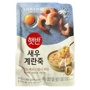 韓國CJ Hetbahn (前品牌名CJ Bibigo) 即食粥 鮮蝦雞蛋粥 420g Korean CJ Hetbahn Instant Congee Shrimp & Egg Congee 420g