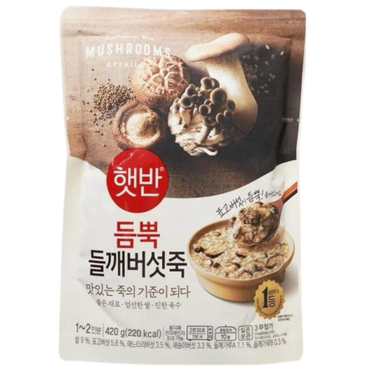 韓國CJ Hetbahn (前品牌名CJ bibigo) 即食粥 紫蘇蘑菇粥 420g Korean CJ Hetbahn Instant Congee Perilla & Mushrooms Congee 420g