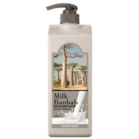 韓國Milk Baobab 香薰沐浴露 1000ml 白香皂香 (牛乳蛋白猴麵包樹種子) Korean Milk Baobab Body Wash 1000ml White Soap (Milk Protein & Baobab Tree)