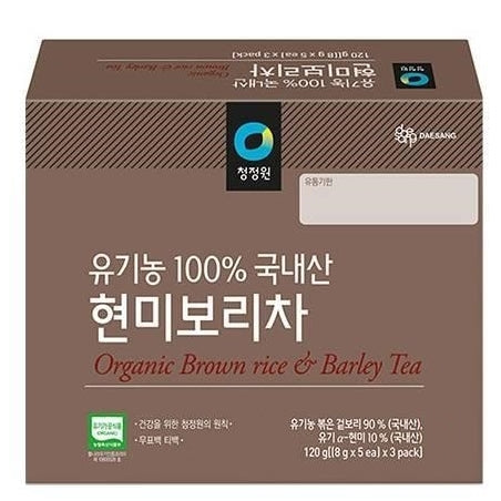 韓國清淨園糙米大麥茶 茶包 8克 x5包 x3袋 Korean Chung Jung One Organic Brown Rice & Barley Tea 8g x 5 bags x 3 packs