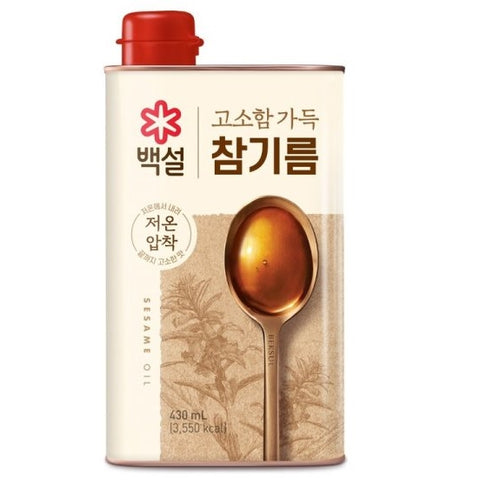 韓國 CJ Baeksul 100% 低溫壓榨 芝麻油 430ml Korean CJ Baeksul 100% Low Temperature Pressing Sesame Oil 430ml