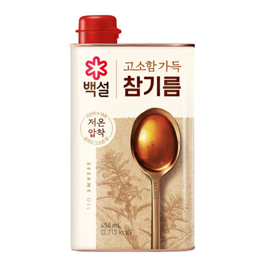 韓國 CJ Baeksul 100% 低溫壓榨 芝麻油 Korean CJ Baeksul 100% Low Temperature Pressing Sesame Oil 450ml