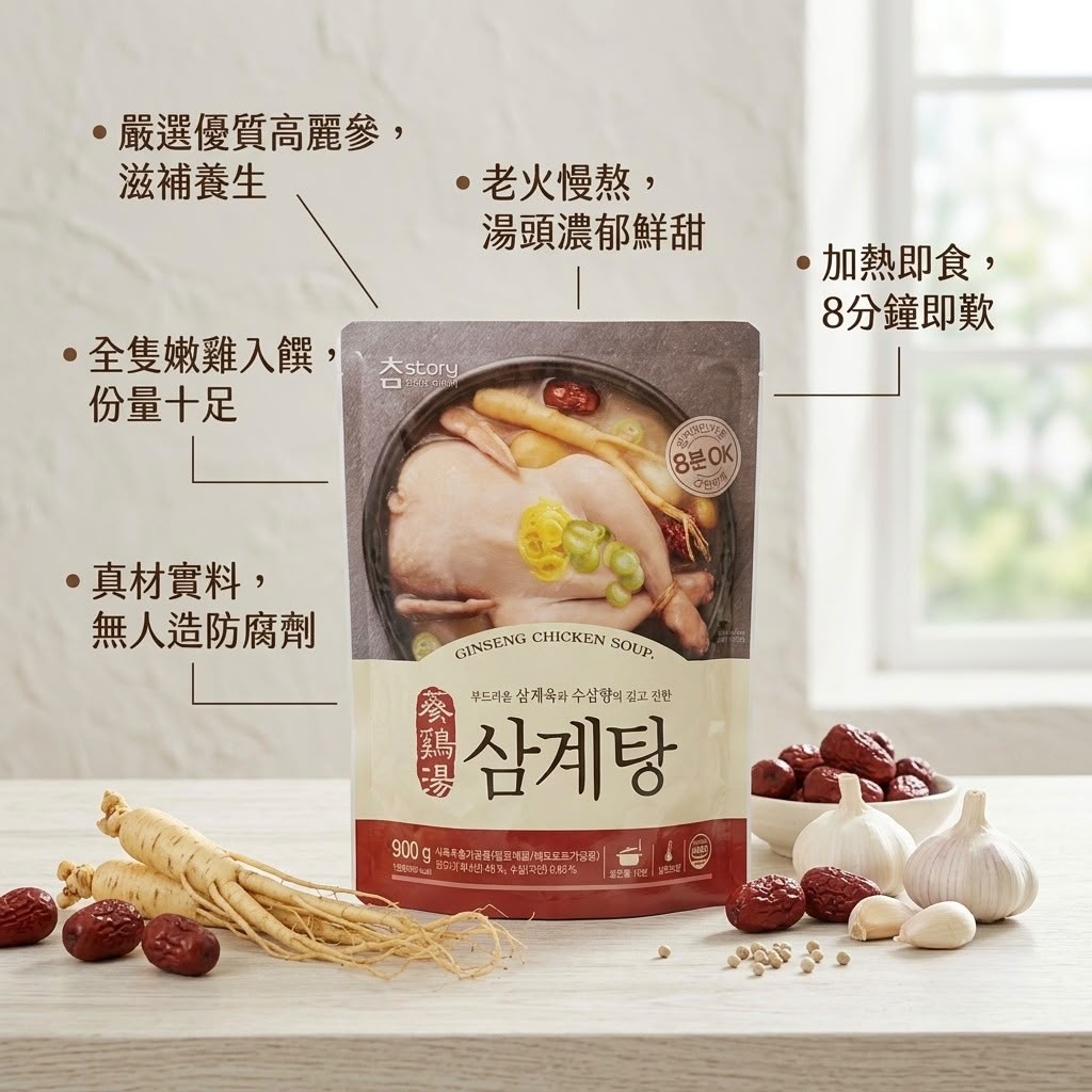 韓國 Charm Story 韓國傳統人蔘雞湯 全雞湯 Korean Charm Story Ginseng Chicken Soup 900g