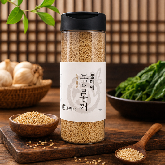 韓國 들메내 100%原粒烘焙芝麻 볶음통깨 120g 平行進口 此日期或之前食用: 2027年07月14日 或以後