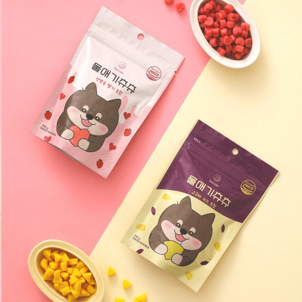 韓國 Dear Labs 山羊奶 零食粒粒 (紅薯芝士 / 士多啤梨)  Korea Dear Labs Ｇoat Ｍilk Snacks (Sweet Potato Cheese / Strawberry Flavor) 100g