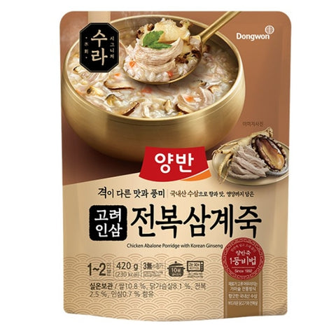 韓國東遠即食粥高麗參、雞、鮑魚粥 고려인삼전복삼계죽 Korea Dongwon Instant Congee Chicken Abalone with Korean Ginseng Rice Porridge 420g