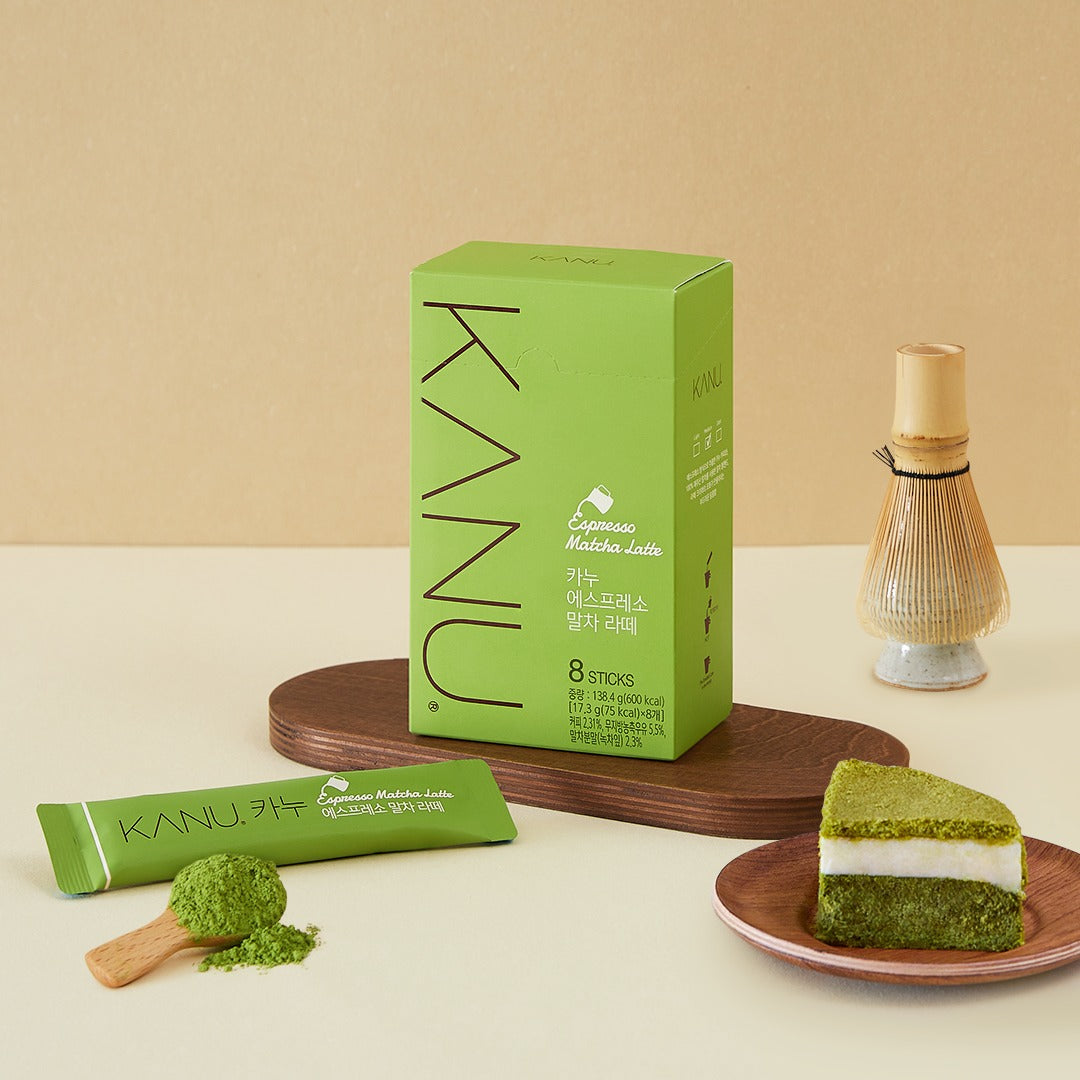 韓國KANU濃縮咖啡 抹茶拿鐵 即溶咖啡 17.3g x8T Korean KANU Espresso Matcha Latte Instant Coffee 17.3g x8T