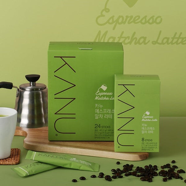 韓國KANU濃縮咖啡 抹茶拿鐵 即溶咖啡 17.3g x24T Korean KANU Espresso Matcha Latte Instant Coffee 17.3g x24T