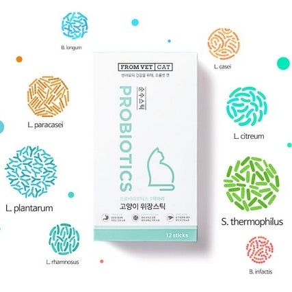 韓國 FROM VET 益生菌 腸道健康 貓肉泥 魚油貓條 Korean FROM VET Probiotics Pure Stick 12 Sticks