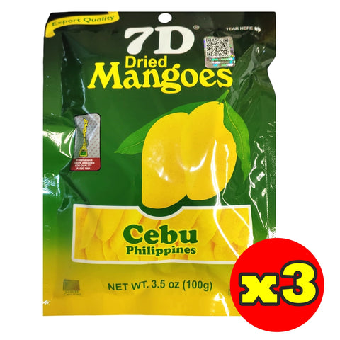 菲律賓 7D 芒果乾零食 100g x3 Cebu Philippines 7D Dried Mangoes 100g x3