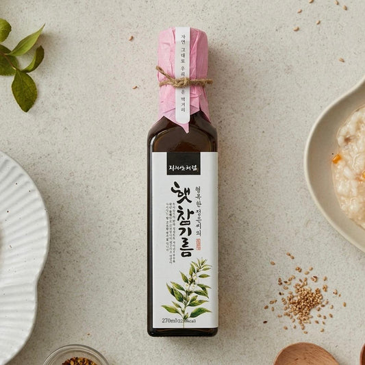 韓國 JIRISANCHEORUM 100% 頂級初榨純芝麻油 Korean JIRISANCHEORUM Premium 100% Sesame Oil 270ml
