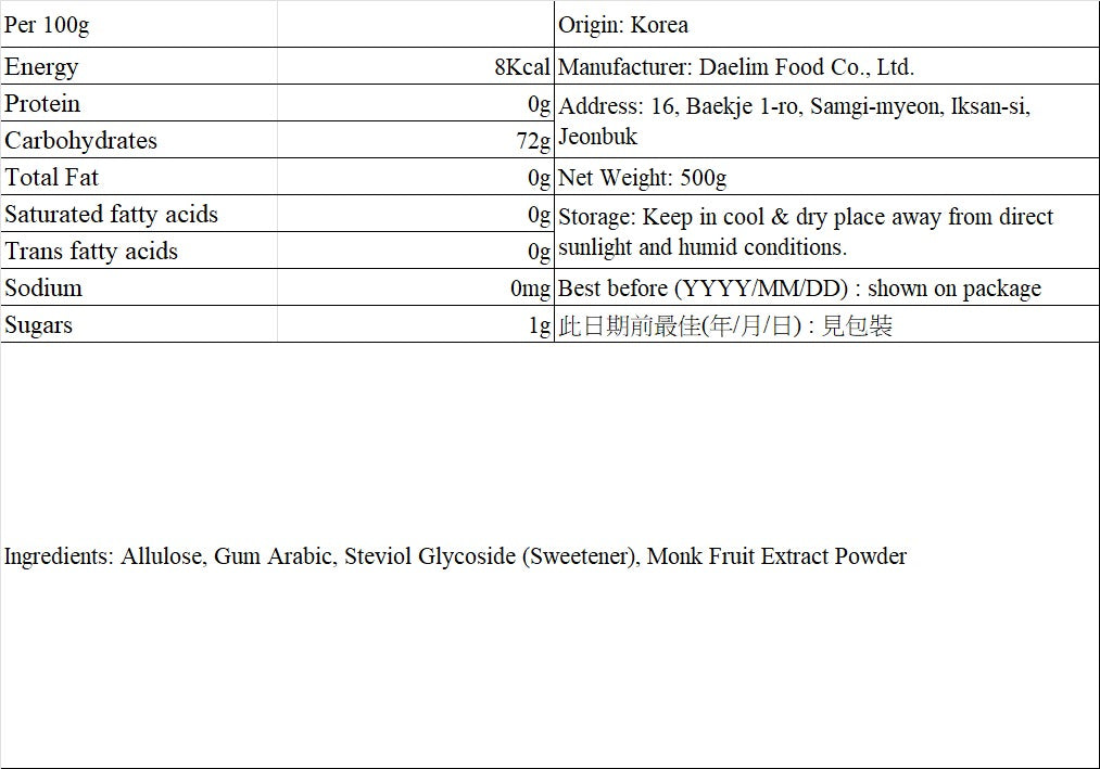 韓國 My Normal [增量裝]阿洛酮糖 糖漿 液態糖 500g Korean My Normal Liquid Allulose Sweetener 500g