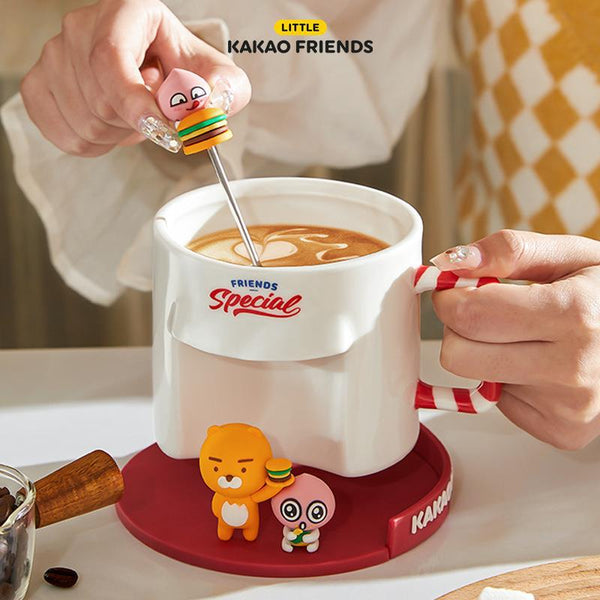 KAKAO FRIENDS [立體場景造型] 咖啡杯 連杯墊 連攪拌棒 [3D Scene Modeling] Coffee Cup with Coaster & Stirring Stick <Kakao_0017>