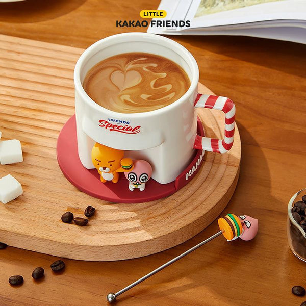 KAKAO FRIENDS [立體場景造型] 咖啡杯 連杯墊 連攪拌棒 [3D Scene Modeling] Coffee Cup with Coaster & Stirring Stick <Kakao_0017>