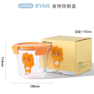 KAKAO FRIENDS 圓形高身 玻璃 食物保鮮盒 700ml Glass Round Food Container 700ml <Kakao_0018>