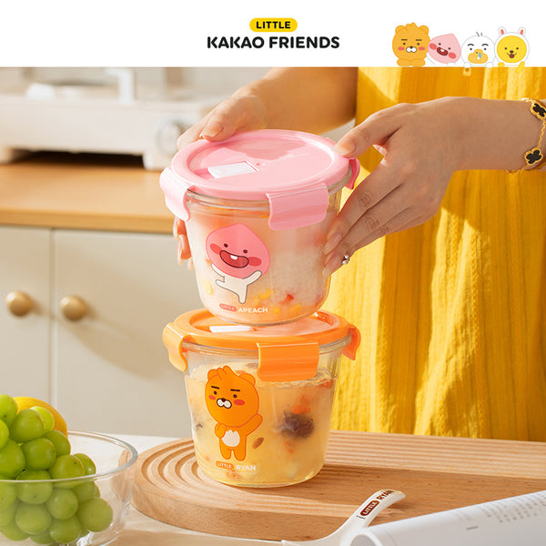 KAKAO FRIENDS 圓形高身 玻璃 食物保鮮盒 700ml Glass Round Food Container 700ml <Kakao_0018>