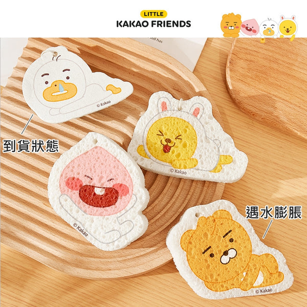 KAKAO FRIENDS 木漿棉 海綿刷 洗碗擦 Wood Pulp Cotton Dish Sponge Brush Wipe <Kakao_0021>