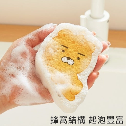 KAKAO FRIENDS 木漿棉 海綿刷 洗碗擦 Wood Pulp Cotton Dish Sponge Brush Wipe <Kakao_0021>