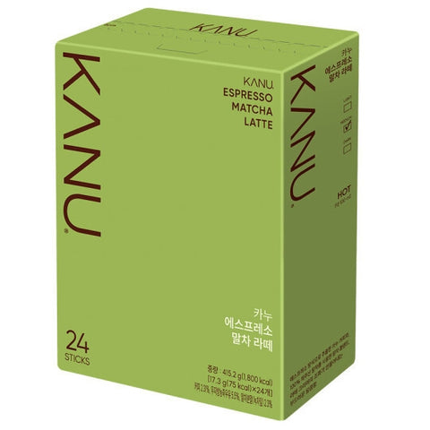 韓國KANU濃縮咖啡 抹茶拿鐵 即溶咖啡 17.3g x24T Korean KANU Espresso Matcha Latte Instant Coffee 17.3g x24T