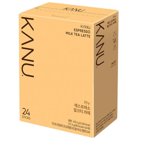 韓國KANU濃縮咖啡 奶茶拿鐵 即溶咖啡 17.3g x24T Korean KANU Espresso Milk Tea Latte Instant Coffee 17.3g x24T