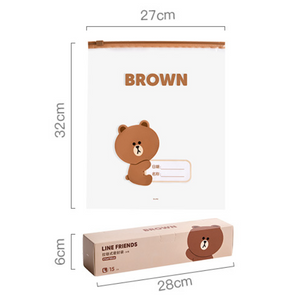 LINE FRIENDS 拉鏈式 食物保鮮 密實袋 Easy Zipper Food Sealed Storage Bag <LINE_0025>