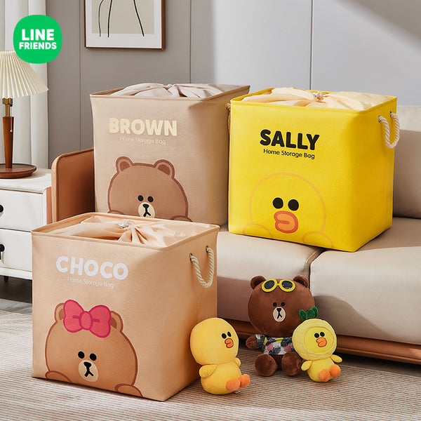 LINE FRIENDS 方形牛津布 家居衣物被子 收纳袋 收納箱 Square Cloth Clothing Quilt Storage Box Bag <LINE_0079>