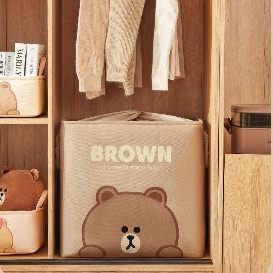 LINE FRIENDS 方形牛津布 家居衣物被子 收纳袋 收納箱 Square Cloth Clothing Quilt Storage Box Bag <LINE_0079>