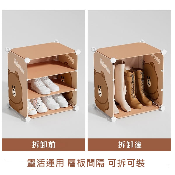 LINE FRIENDS 多用途 折疊收納盒 鞋架 Folding Storage Shoe Rack Box <LINE_0080>