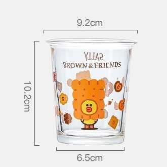 LINE FRIENDS 玻璃水杯 (適在於 咖啡 牛奶 果汁 Glass Water Cup (Suitable for Coffee, Milk, Juice) <LINE_0083>