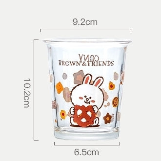 LINE FRIENDS 玻璃水杯 (適在於 咖啡 牛奶 果汁 Glass Water Cup (Suitable for Coffee, Milk, Juice) <LINE_0083>