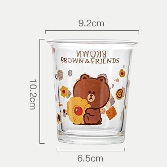 LINE FRIENDS 玻璃水杯 (適在於 咖啡 牛奶 果汁 Glass Water Cup (Suitable for Coffee, Milk, Juice) <LINE_0083>