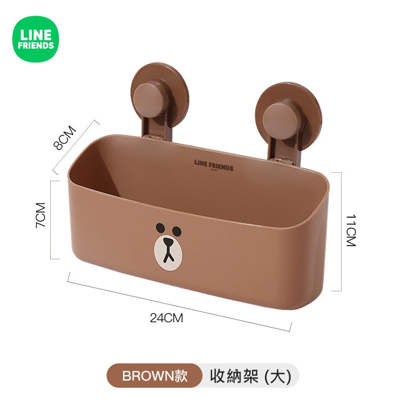 LINE FRIENDS 自粘免打孔 吸盤掛牆式 置物 Suction Cup Storage <LINE_0089>