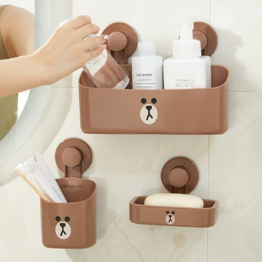 LINE FRIENDS 自粘免打孔 吸盤掛牆式 置物 Suction Cup Storage <LINE_0089>