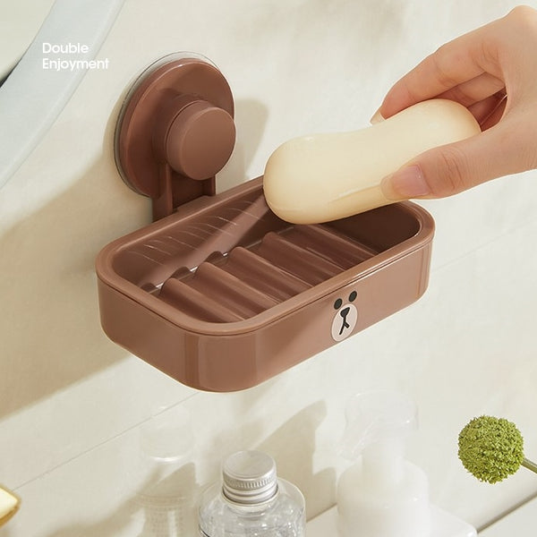 LINE FRIENDS 自粘免打孔 吸盤掛牆式 置物 Suction Cup Storage <LINE_0089>