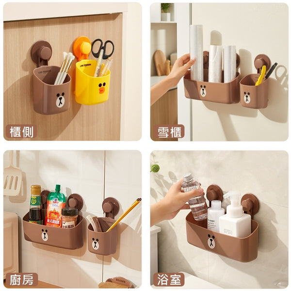 LINE FRIENDS 自粘免打孔 吸盤掛牆式 置物 Suction Cup Storage <LINE_0089>