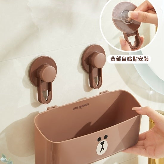 LINE FRIENDS 自粘免打孔 吸盤掛牆式 置物 Suction Cup Storage <LINE_0089>