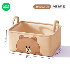 LINE FRIENDS 可摺疊 布藝 儲物收納籃 Foldable Fabric Storage Basket <LINE_0091>