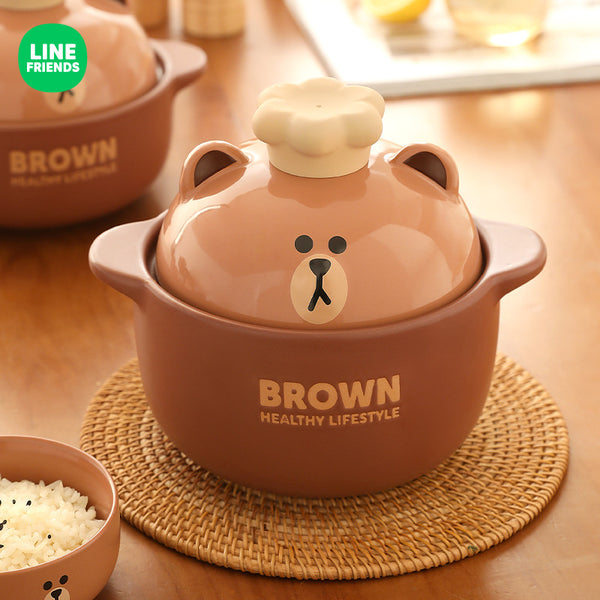 LINE FRIENDS 陶瓷砂鍋 燉鍋 Ceramic Earthen Clay Pot <LINE_0094>