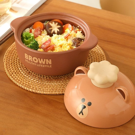 LINE FRIENDS 陶瓷砂鍋 燉鍋 Ceramic Earthen Clay Pot <LINE_0094>