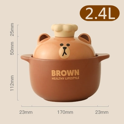 LINE FRIENDS 陶瓷砂鍋 燉鍋 Ceramic Earthen Clay Pot <LINE_0094>